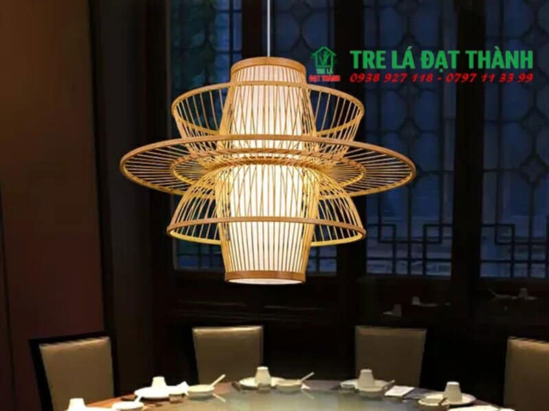Đèn Hoa Sen Mây Tre Thả Trần - DMT009